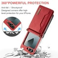 thumbnail image 5 of for Samsung Galaxy Z Flip 5 Case Wallet, 2 in 1 Detachable Magnetic Card Holder PU Leather Kickstand Case [Card Cash Slot] [Wireless Charging] Shockproof Cover For Samsung Galaxy Z Flip 5,Red, 5 of 12