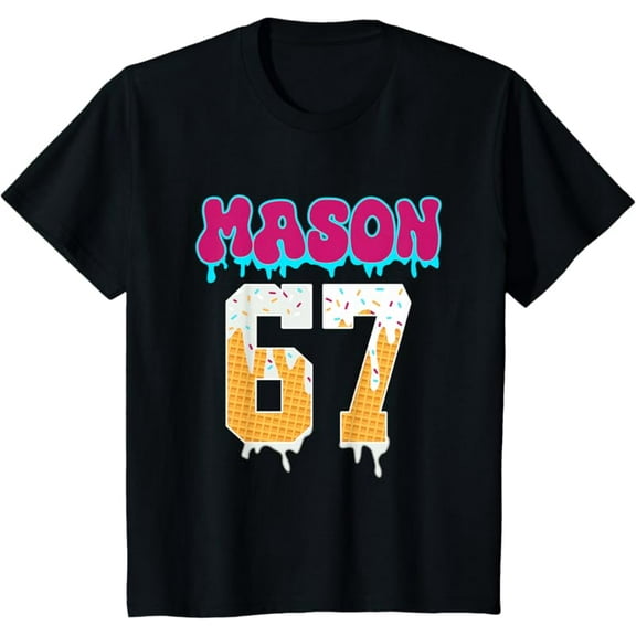 Mason 67 Funny Ice Cream Drip Baseball Ice Cream Drip T-Shirt