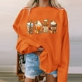 thumbnail image 1 of EGNMCR Sweat-Shirts à Capuche pour Femmes, Sweat-Shirts pour Femmes, Mode Halloween pour Femmes Imprimé Manches Amples Blouse Col Rond Pull Décontracté Chandail Women Blouse, 1 of 5