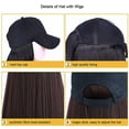 thumbnail image 2 of Sombrero de béisbol marrón claro con pelucas de pelo corto, sombrero sintético de pelo Bob para mujer, verano, 2 of 5