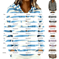 thumbnail image 3 of Women Hooded Button Front Knit Cardigan Top,Striped Outerwear Knitted Hooded,Oversized Drawstring Long Sleeve Loose Soft Sweater Coat,Fall Winter Warm Daily Blouse Business Casual Outfits Brown, 3 of 4
