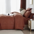 thumbnail image 4 of Davulos Twin Comforter Set Orange Bed in a Bag Twin Size 5 Pieces, Luxury Soft Bed Set for All Seasons, Bedding Set with Down Alternative Comforter, Sheets, Pillowcases & Shams, 4 of 7