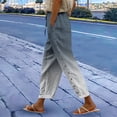 thumbnail image 2 of Bovemsi Wide Leg Pants Woman Women's Gradient Elastic With Pocket Buttons 9 Inch Loose Casual Travel Pants, 2 of 4