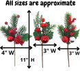 thumbnail image 4 of Christmas Floral Picks - 9 Stems with Berry Clusters - Frosted Berries Stars Apple and Snow Tipped Greenery with Holly Leaves - 9.75" L, 4 of 7
