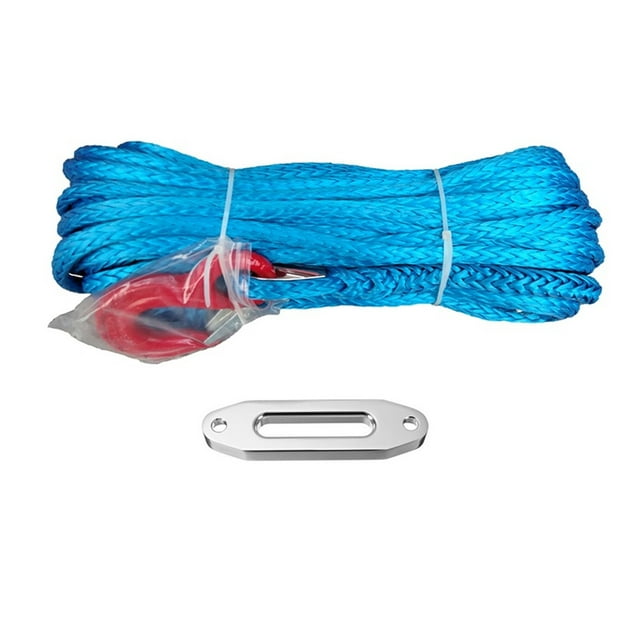 10mm X 30m Winch Rope Line Cable With Hook And Sliver 12000lbs Hawse Aluminum Fairlead ,Easy to Carry