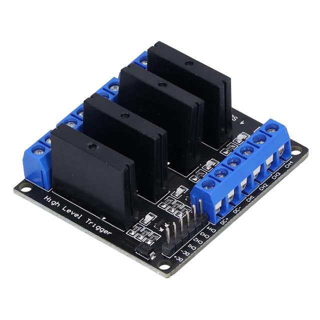 Relais à État Solide, Module SSR Haut 3-24V 4 Canaux avec Fusible pour Alimentation Électrique