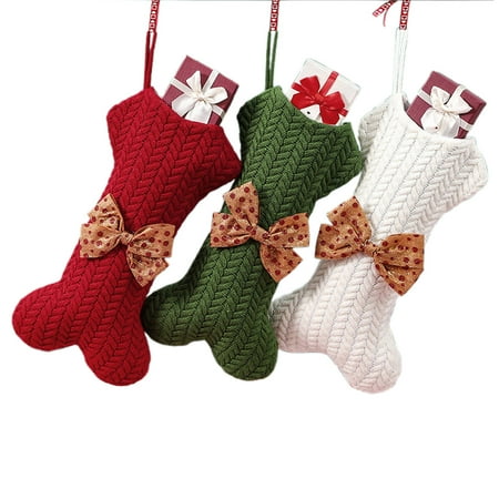 TELOLY Stockings,Add Holiday Warmth to the Home Christmas Stocking,Christmas Decoration Surprise Christmas Decoration,White&Red&Green