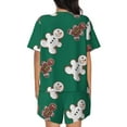 thumbnail image 3 of Naloa Gingerbread Snowman Cookies Women's Short-Sleeved Pajama Set, Loungewear, Summer pajamas, Breathable Cozy - 3X-Large, 3 of 9
