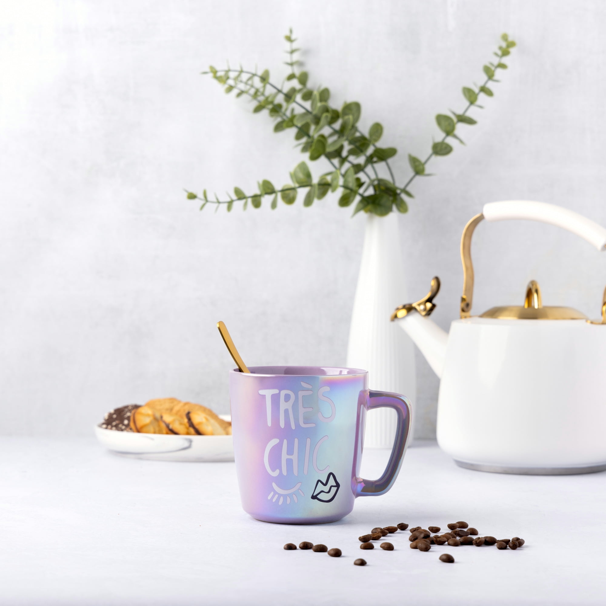 Thyme & Table Tres Chic Purple Pearl Mug 19.6 fl oz, Stoneware