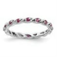 thumbnail image 5 of Auriga Fine Jewelry 925 Sterling Silver Created Ruby Ring for Women Size- 9, 5 of 6