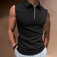thumbnail image 3 of Workout Tank Tops Men Lightweight Breathable Quarter Zip Collared Sleeveless Polo Shirt Athletic Running Gym Tanks, 3 of 6