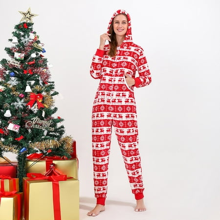 

Juebong Clearance Sales Woman Christmas Fashion Cute Elk Snowflake Print Plush Jumpsuit Family Parent-child Wear Mom L Red Mom Sets