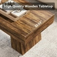 thumbnail image 5 of Fnova Farmhouse 47 Inch Rectangle Wooden Coffee Table, Sturdy Base, Modern Cocktail Tea Table, Accent Centre Table for Living Room, Bedroom, 5 of 5