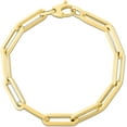 thumbnail image 3 of Floreo 14k Yellow Gold 6mm Hollow Paperclip Link Chain Necklace and Bracelet Set, 3 of 4