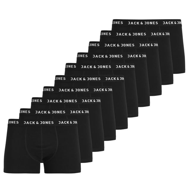 Jack & Jones Calzoncillos para hombre, paquete de 10 - JACHUEY TRUNKS, algodón elástico Negro M (Medium)