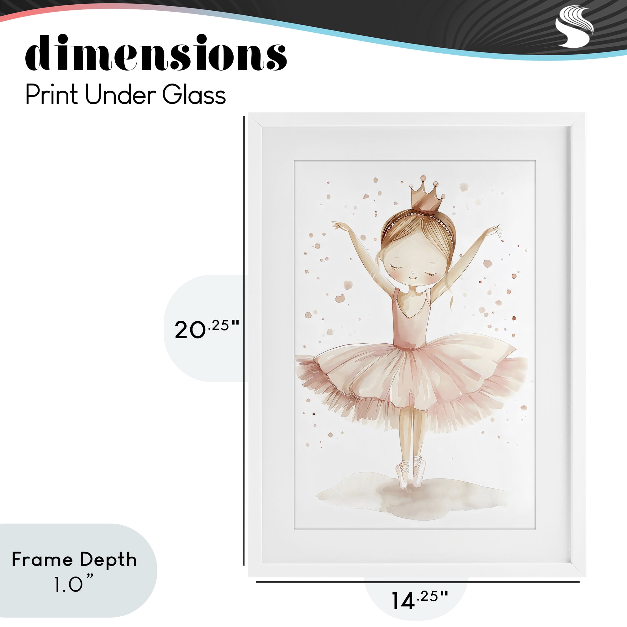 Stupell Industries Sweet Pink Tutu White Framed Print Under Glass, design by Creative Studio