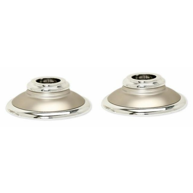 Zenith SSMD04DT Nickel & Chrome Medallion Finial Shower Rod End Caps 2