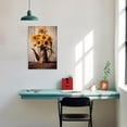thumbnail image 5 of ZHONGYUTONG Farmhouse Canvas Rustic Sunflowers Wall Art Country Flowers Picture Vintage Floral Vase Painting for Bathroom Decor Framed (28.00" x 42.00"), 5 of 5