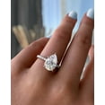 thumbnail image 4 of ESTE ORIGIN 3.25 Ct Pear Cut Moissanite Solitaire Engagement Ring with Hidden Halo and Pave, 18K White Gold Wedding Ring for Her US 8.5, 4 of 8