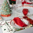 thumbnail image 4 of 4PCS Merry Christmas Placemats 12x18 inch Red Floral Holly Seasonal Winter Place Mats Rustic Plastic Christmas Table Mats for Kitchen Dining Indoor Home Party Decoration, 4 of 7