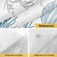 thumbnail image 5 of No Hook Shower Curtain with Snap in Liner, Marine Coral Starfish Ocean Shell Waterproof Fabric Bathroom Curtain Mesh Top Window, Underwater World Aqua Gray Shower Curtains 36x72in, 5 of 9