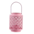 thumbnail image 4 of Portavelas de de metal Regalos de inauguración Decoración de mesa Centro de mesa Ahueca hacia fuera Linterna de jaula colgante para pared , Rosado, 4 of 9