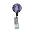 thumbnail image 1 of Caroline's Treasures CJ1068-TBR Lettre T Ballon de Football Violet et Blanc Moulinet à Insigne Rétractable, 1 of 2