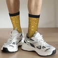 thumbnail image 6 of Vsdgher Gold Glitter Crew Socks for Men & Women, Breathable Casual Athletic Ankle Socks, 6 of 6