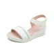 thumbnail image 5 of Sandalia Plataforma Para Niña Charol Blanco Trenzada Ligeras beige 18, 5 of 7