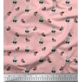 thumbnail image 1 of Soimoi Pink Poly Georgette Fabric Stripe & Pine Fruits Print Fabric by Yard 52 Inch Wide, 1 of 3