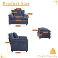 thumbnail image 6 of Oversized Comfy chair with Ottoman, Gexpusm 43.7" Modern Comfy Upholstered Armchair, Compact Reading Chair with Footrest for Living Room, Bedroom and Office,Dark Blue, 6 of 7