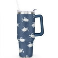 thumbnail image 2 of Cute Sea Turtle1 40 Oz Tumbler with Handle Lid and Straw, Stainless Steel Double Walled Vacuum Insulated Cup, Cute Anniversary Wedding Birthday Gifts Tumbler for Women Men Friends Outdoor Indoor, 2 of 7