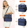 thumbnail image 4 of OPUX Lunch Box For Men Women, Insulated Large Lunch Bag Adult Work, Double Decker Lunchbox Meal Prep Dual Compartment Leakproof Lunch Cooler, Soft Lunch Pail Tote Boys Girls Kids School, Navy Blue, 4 of 10