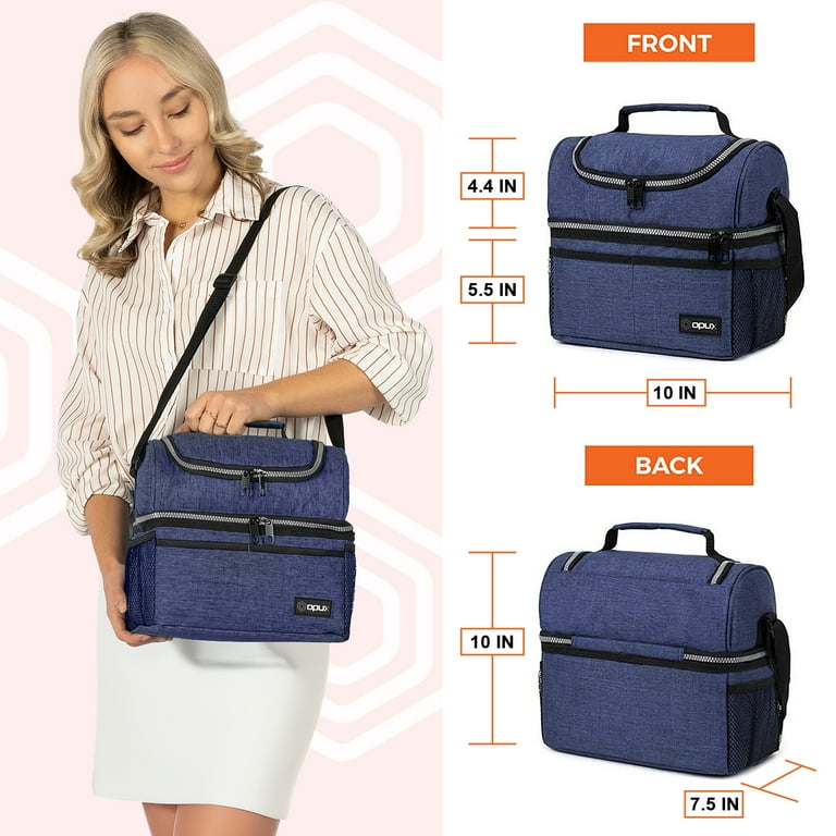 OPUX Insulated Large Lunch Bag, Dual Compartment, Leakproof  display picture 3