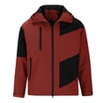 thumbnail image 4 of Windbreaker Men Multi Pocket Jacket Casual Three Proof Fashionable Splicing Outdoor Couple Jacket Red 2XL Windbreaker Jackets for Men, 4 of 6