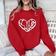 thumbnail image 6 of Penkiiy Love Sweatshirt Women Valentine's Day Shirts Funny Graphic Long Sleeve Lightweight Shirt Holiday Pullover Tops S Red, 6 of 8