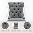 thumbnail image 5 of ODUSE-DAILY Grey Linen Dining Chairs Set of 4, Kitchen & Dining Room Chairs, Nailheads Tufted Chair, Sillas De Comedor, Fabric Upholstered, Wood Legs (Gray, 4 Pcs), 5 of 12