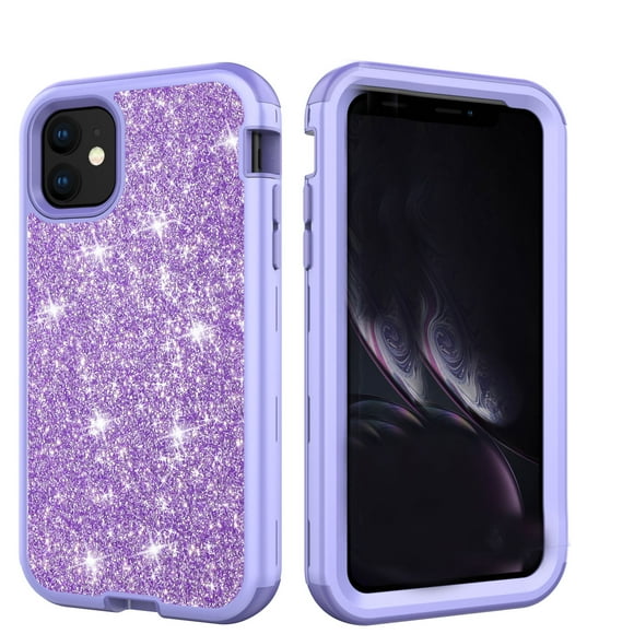 Allytech iPhone 11 (6.1") Case, Slim Fit Heavy Duty Shockproof Protection Hard Plastic Silicone Bumper Shock Absorbent Wireless Charing Support TPU Back Cover Case for Apple iPhone 11, Lightpurple