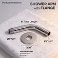 thumbnail image 3 of Shower Arm With Flange 6 Inch Stainless Steel Wall Mounted Shower Head Arm, Chrome Plated Finish, 3 of 4