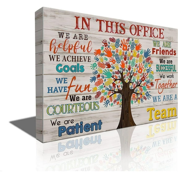 Office Wall Art Inspirational Quotes Office Wall Decor, We Are Friend Wall Paintings In This Office Poster, We Are A Team, Office Wall Decor Canvas Teamwork Poster, Motivational Office 12"x18"