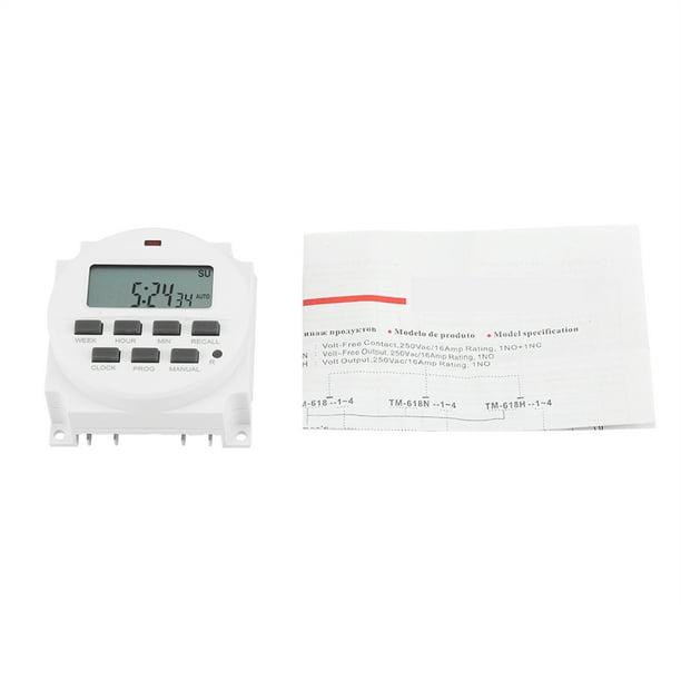 Temporizador de interruptor de control inteligente programable, duradero y eléctrico digital de 12 V