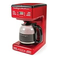 thumbnail image 1 of Nostalgia Cafetière Programmable Rétro 12 Tasses avec Affichage LED, Rouge, 1 of 7