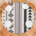 thumbnail image 2 of Stretch Round Tablecloth Bohemian Floral Design 44 Inch Elastic Hem for 38-42 Tables Spill Resistant Indoor Outdoor Dining, 2 of 7