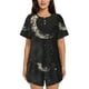 thumbnail image 1 of Balery Abstract Starry Sky Moon Conjunto de Pijama para Mujer con Estampado, Dos Piezas de Manga Corta y Shorts, Ropa de Dormir Suave con Cuello Redondo y Bolsillos-3X-Large, 1 of 6