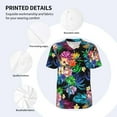thumbnail image 5 of Fotbe Colorful Flowers Baseball Jersey Shirt for Men and Women, Casual Short Sleeves Button Down T-Shirt-4X-Large, 5 of 9