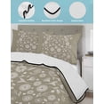 thumbnail image 3 of Quilts Queen Size Bedding Set, Japanese Reversible Summer Quilt 3 Pieces, Grey Simple Traditional Flowers Leaves Pattern Lightweight Bedspreads Coverlets with 2 Pillow Shams for All Seasons, 3 of 5