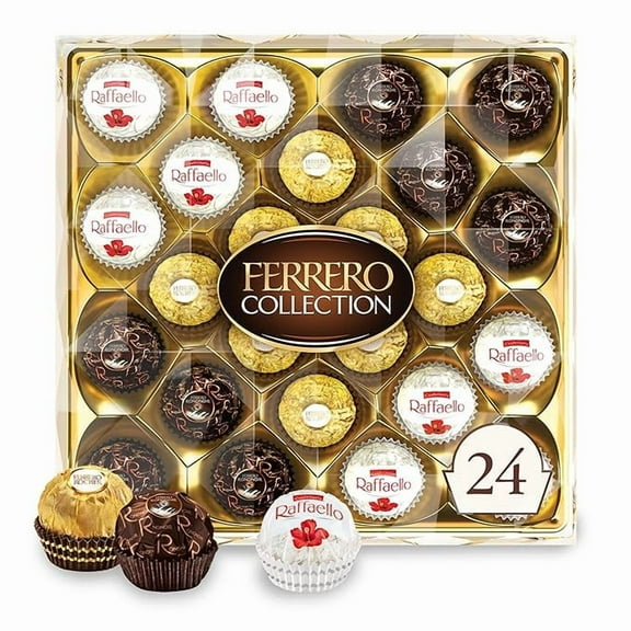1x Ferrero Collection, 24 Count, Premium Gourmet Assorted Hazelnut Milk Chocolate, Dark Chocolate and Coconut, 9.1 oz
