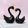 thumbnail image 2 of Fairnull 2Pcs Swan Crown Statue Decorative Exquisite Lovely Nordic Style Resin Swan Crown Cake Topper for Wedding, 2 of 9