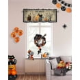 thumbnail image 4 of Halloween Valances for Windows Pumpkin Cat Bat Window Curtain Rod Pocket Haunted House Cobweb Plaid Holiday Window Treatment Decor Valances for Kitchen Living Room Bedroom 42x12in, 4 of 7