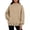 Khaki, variant on hoksml Women's Mock Neck Pullover Sweatshirt, Oversized Long Sleeve Top with Convenient Side Pockets, Cozy Casual for Daily Wear